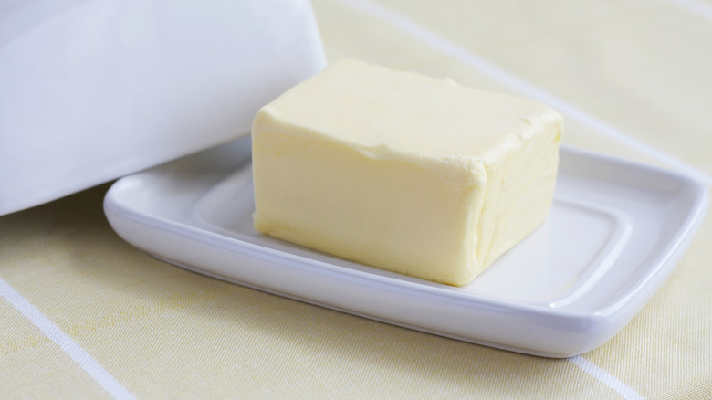 Butter in butter dish