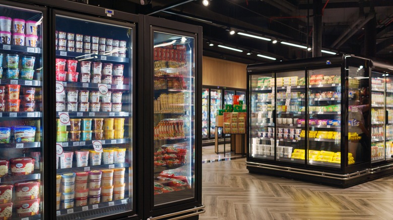 Grocery store ice cream section