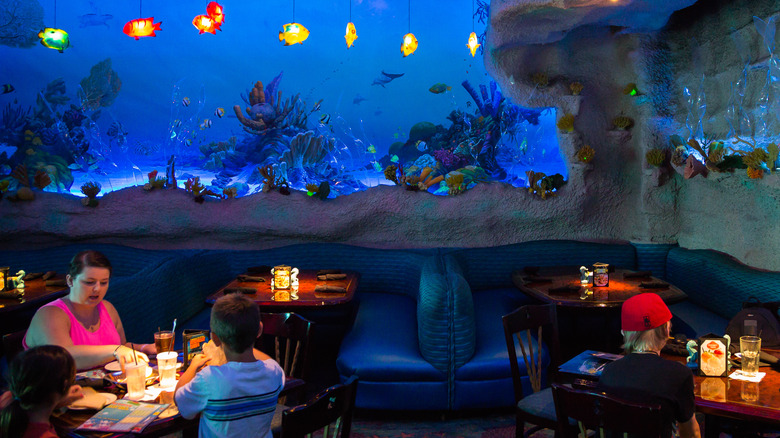 Inside Houston Aquarium Restaurant