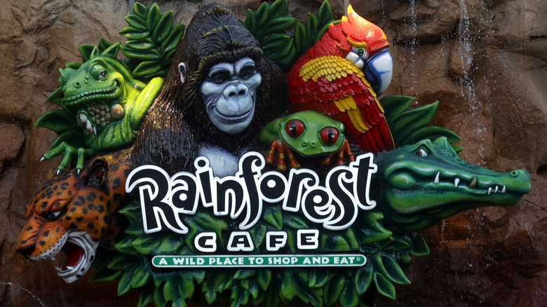 Rainforest Cafe sign