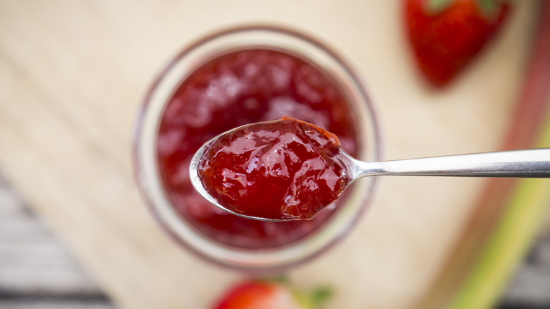 A spoonful of strawberry jam