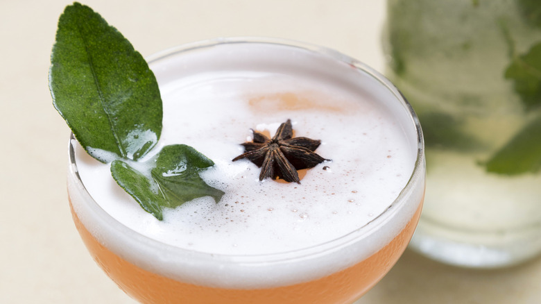 cocktail with star anise garnish
