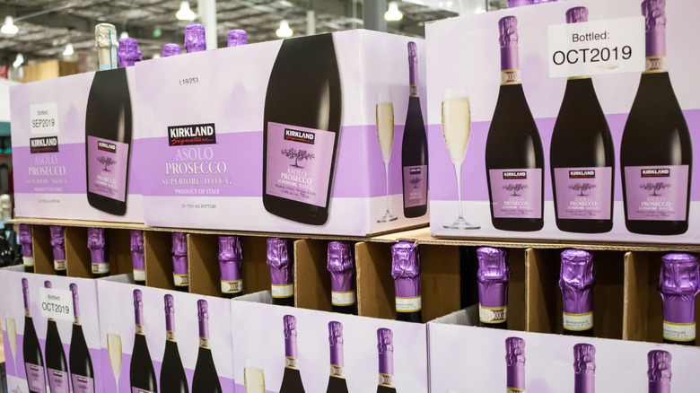 Boxes of Costco prosecco