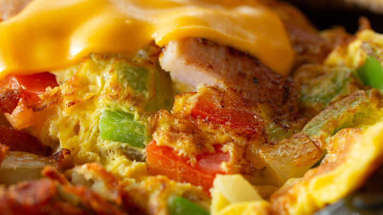 close-up of a western omelet