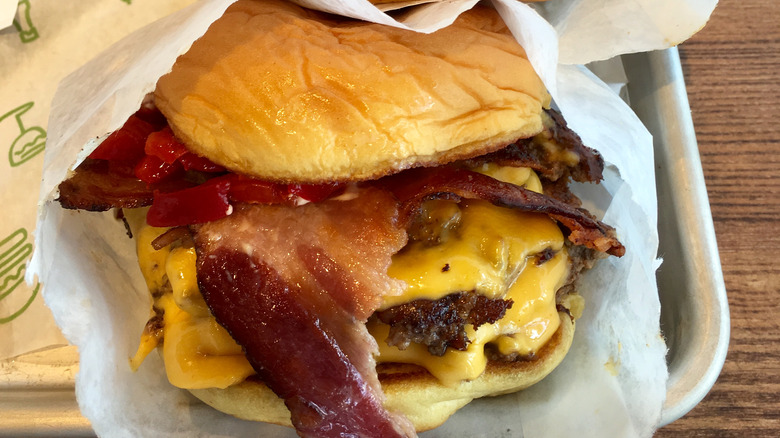 The SmokeShack burger close-up