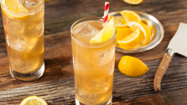 Glass of boozy iced tea