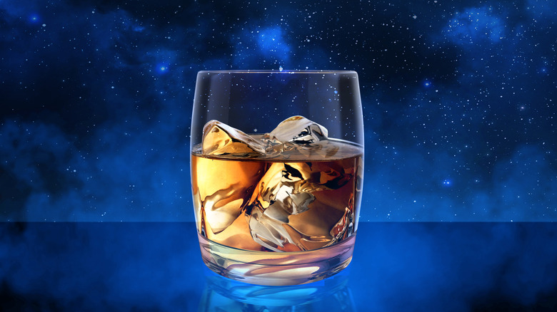 Cocktail in a starry background