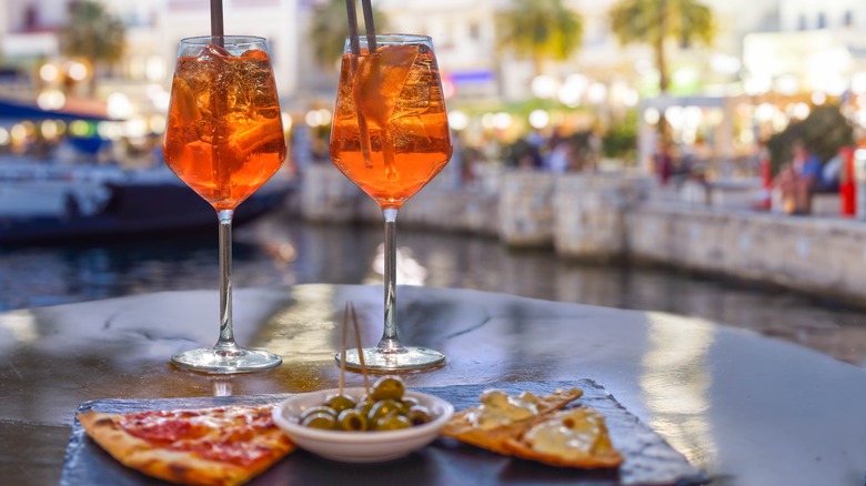 Two Aperol Spritz cocktails