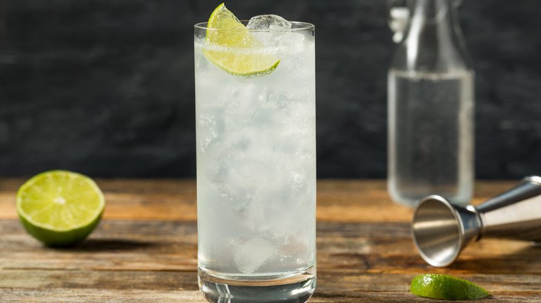 Ranch water cocktail with lime 