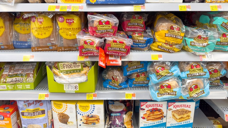 Grocery store bread aisle