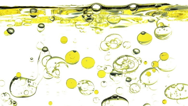 Droplets of oil in water