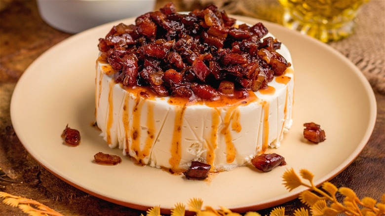 bacon cheesecake with orange glaze