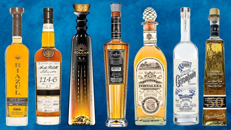 Bottles of high-end tequila