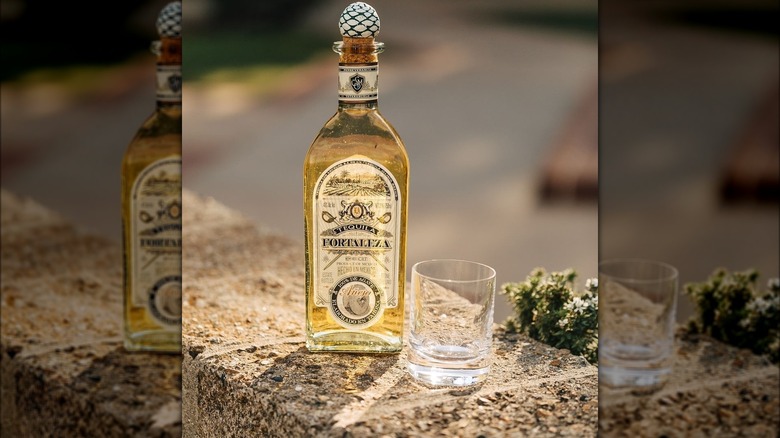 Bottle of Fortaleza Añejo tequila