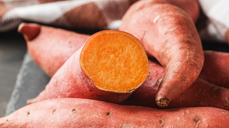 Pile of sweet potatoes