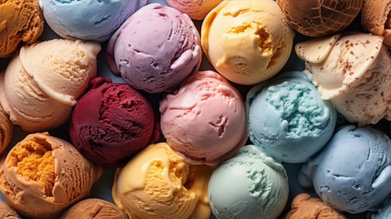 Various ice cream scoops