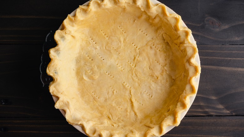 Pie dough in a pan