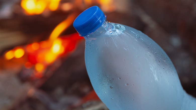 Bottled water on ice