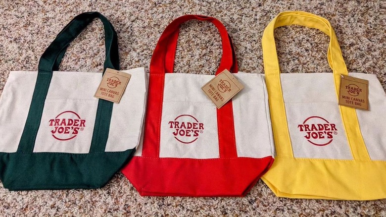 Trader Joe's mini tote bags different colors