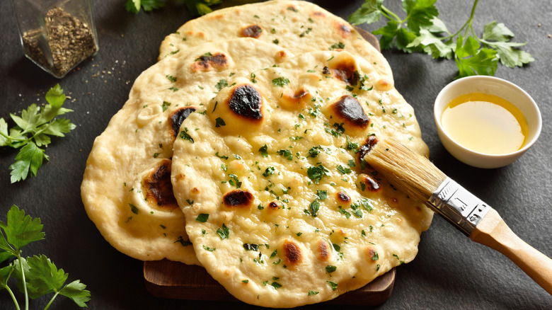 Naan bread with herbs