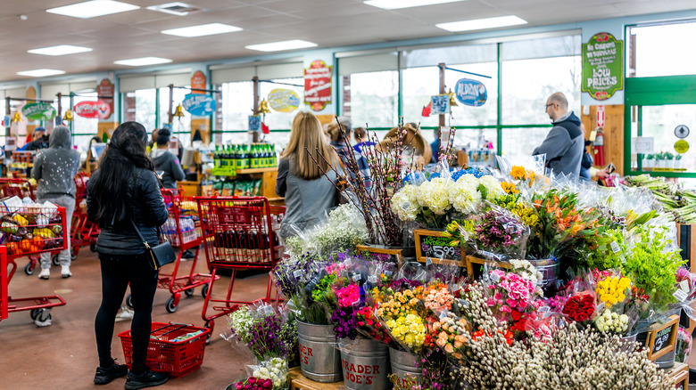 Trader Joe's flowers display