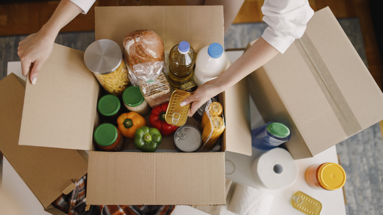 box of donated goods