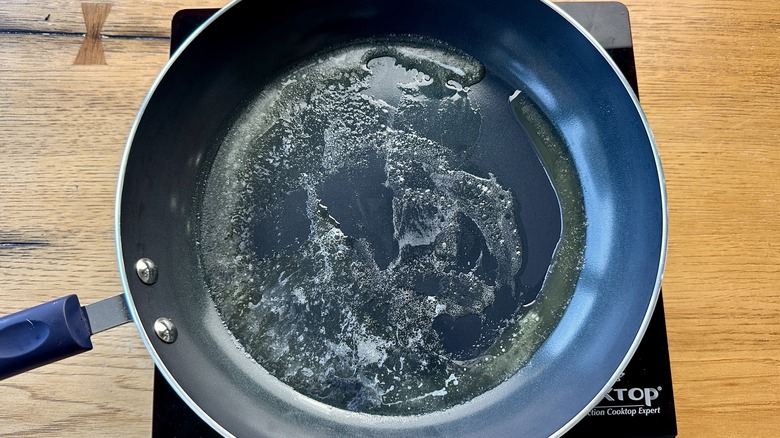 Butter heating in pan