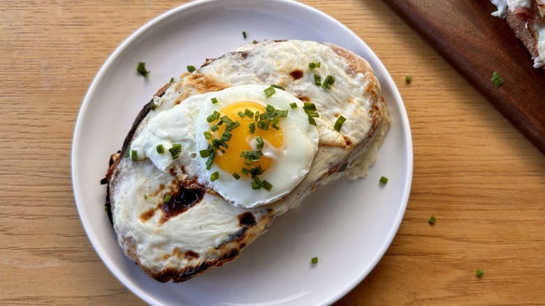 Croque madame on plate