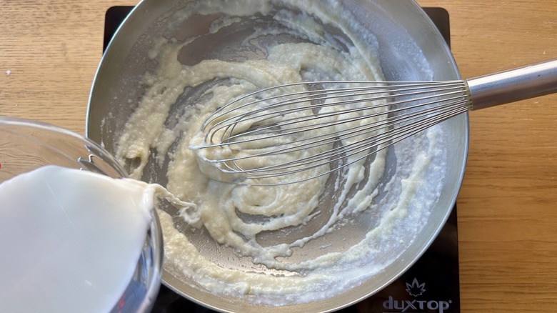 Adding milk to roux