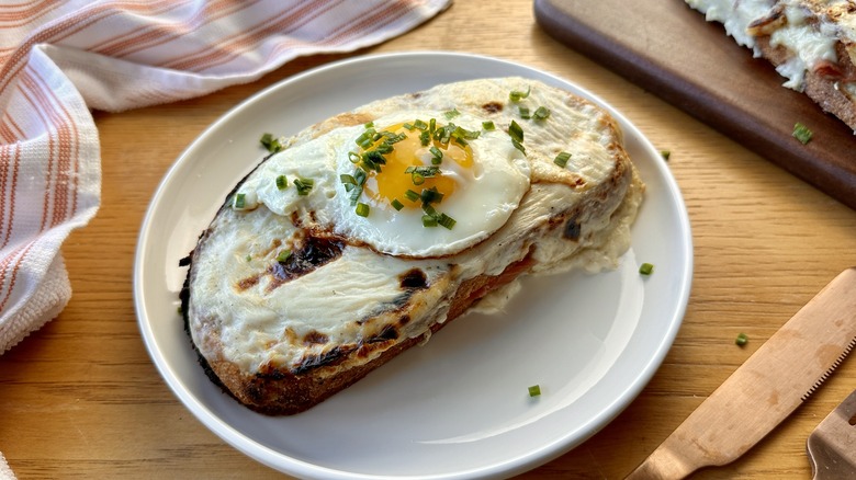 Croque madame on plate