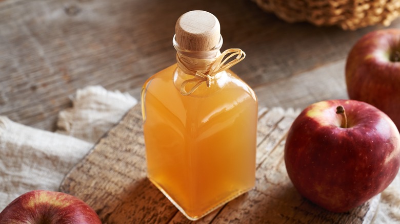 ACV in a bottle with apples