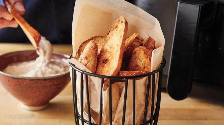 basket full of bagel chips