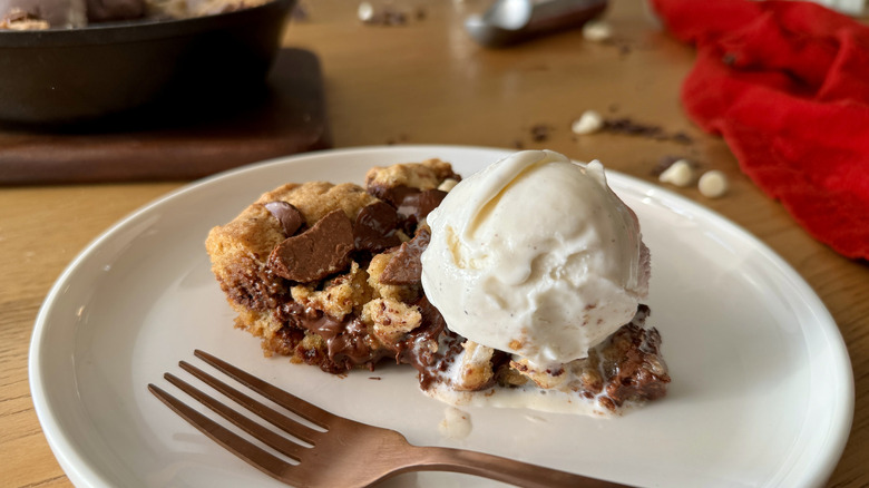 Slice of chocolate chunk Pizookie