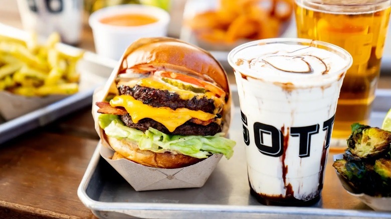 Cheeseburger and milkshake from Gott's Roadside