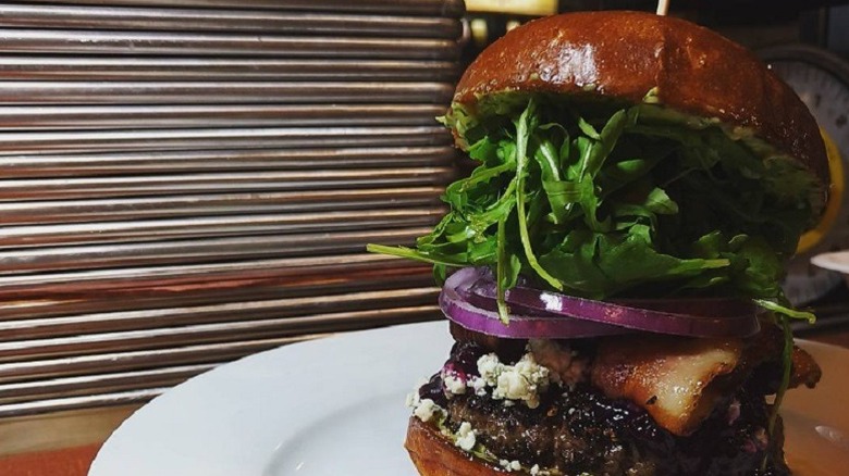 Blue cheese blueberry cheeseburger at Scolari's