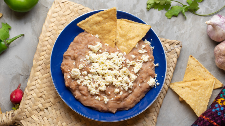 Refried beans and chips