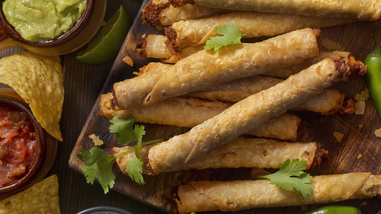 Taquitos on a plate