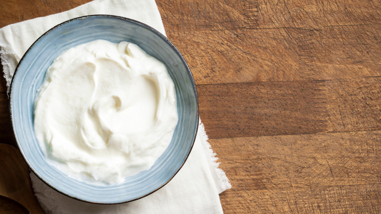 mixed cream cheese in bowl