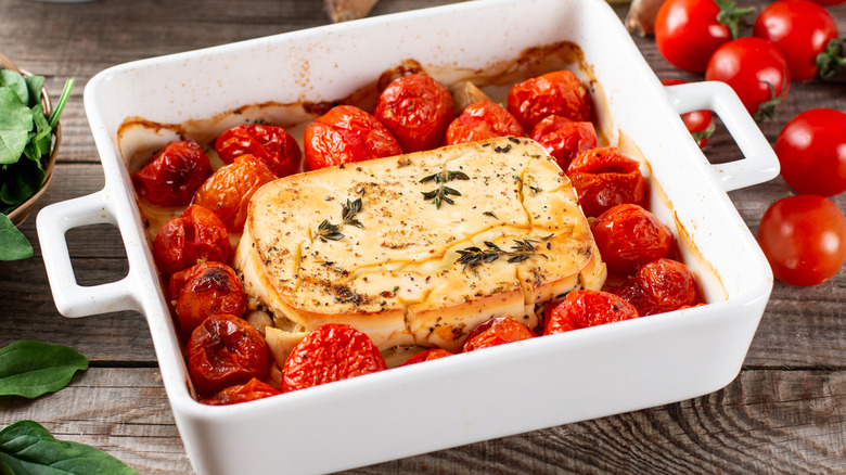 Baked feta and tomatoes 