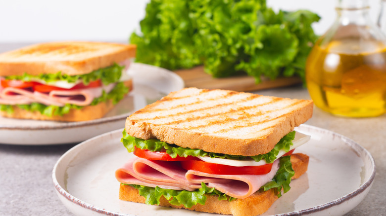 two sandwiches close-up