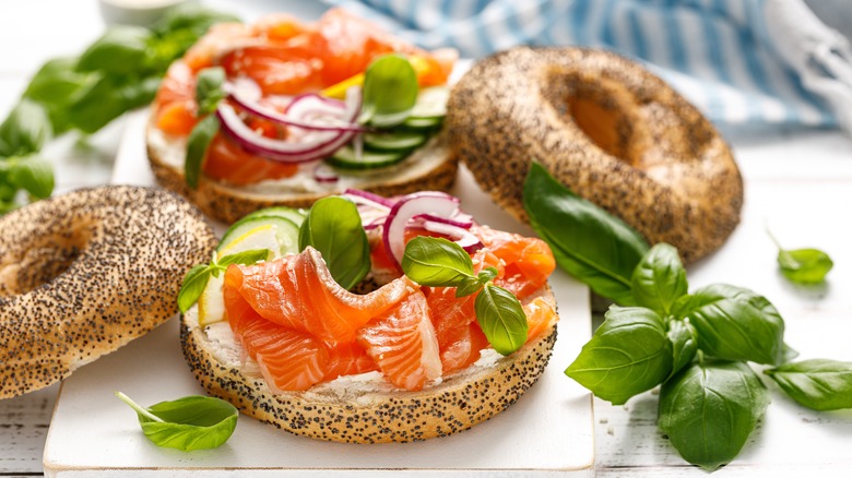 Lox and bagel sandwiches