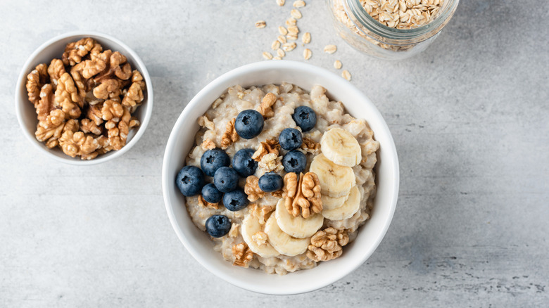 Bowl of oatmeal with fruit