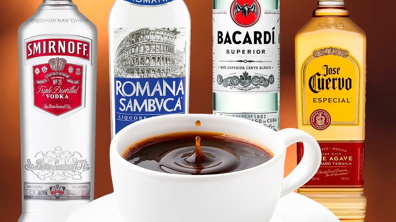 Coffee with various liquors