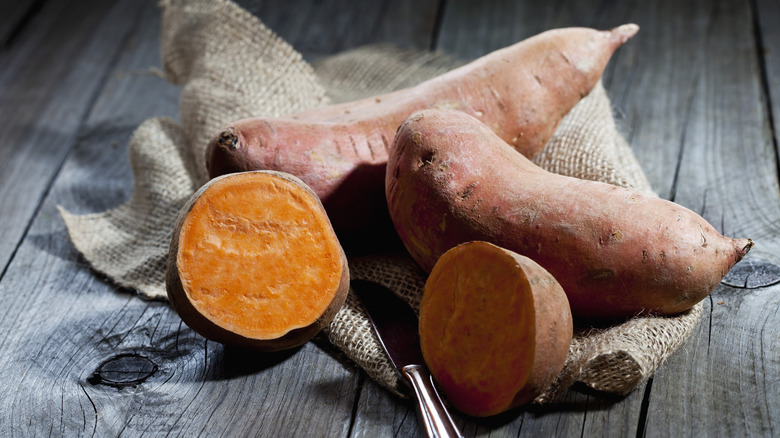 Raw sweet potatoes