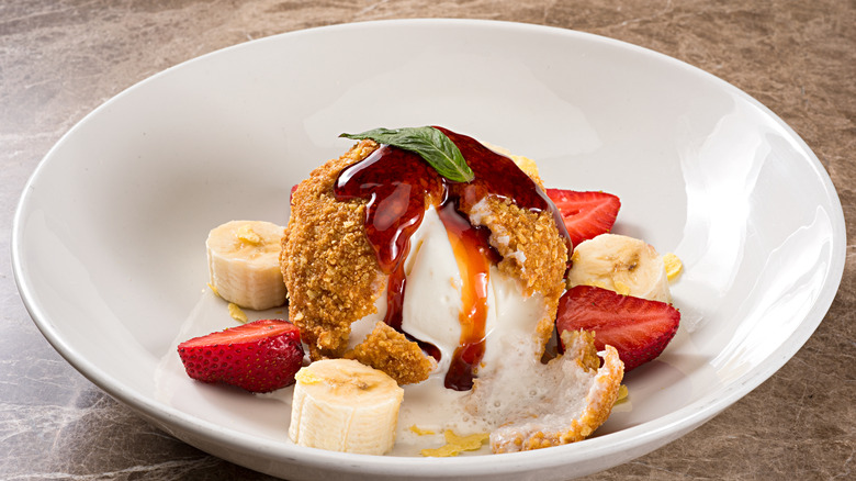 fried ice cream with fruit