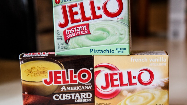Jell-o pudding boxes