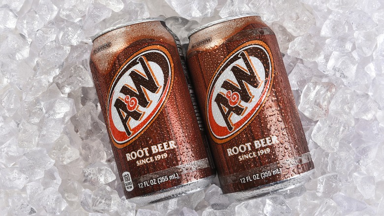 Two cans of root beer