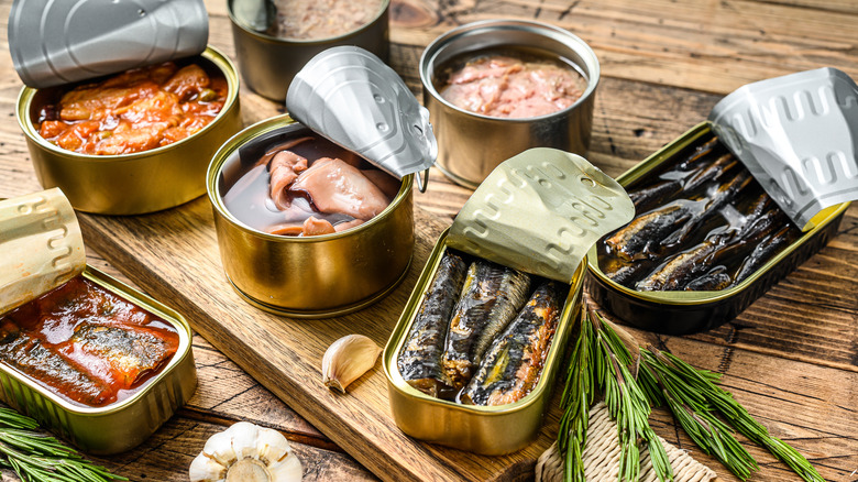 Assorted canned fish