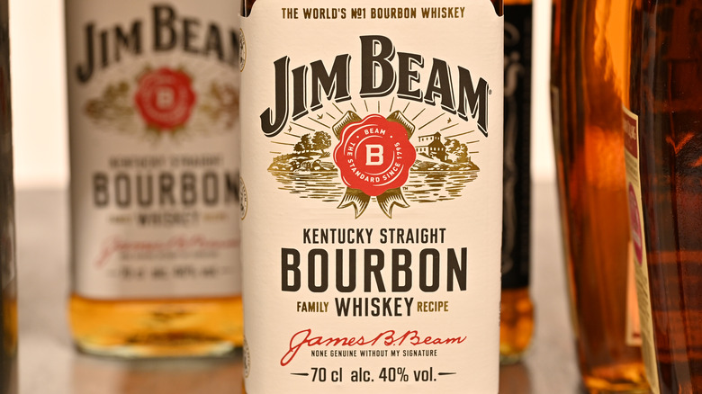 Jim Beam bourbon bottles