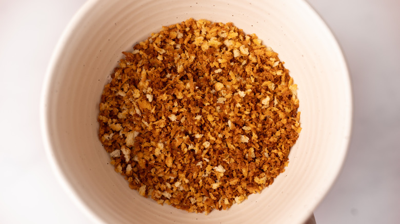 toasted breadcrumbs in bowl 